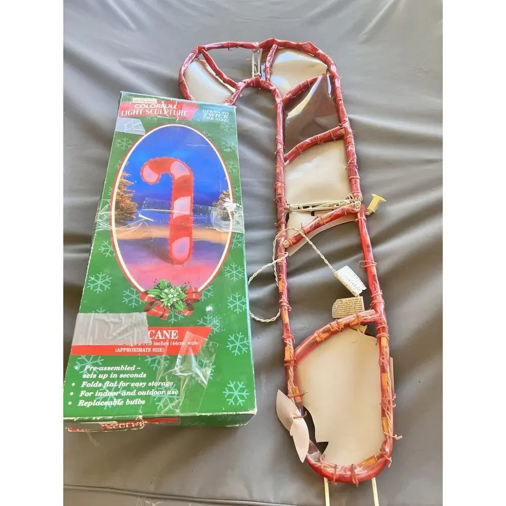 1998 Mr Christmas Candy Cane Light Sculpture 50 Inch Tall Outdoor Decoration